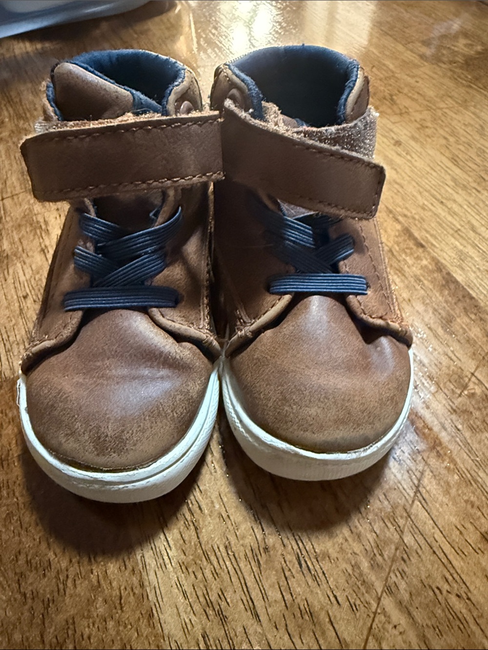 wonder nation Brown High-Top Sneakers with Navy Accents